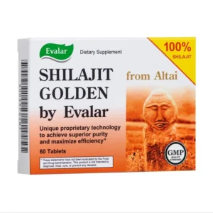 Evalar Shilajit Golden Siberian Altai tablets, harvested from the Altai Mountains in Siberia, are a natural supplement with no artificial additives.