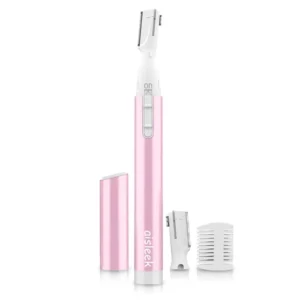 This sleek pen-sized eyebrow and facial hair trimmer offers precise detailing and effortless hair removal for women, powered by a single AAA battery.