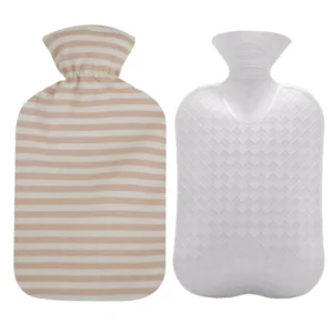 Ivory white Fashy hot water bottle with a soft organic cotton cover, made in Germany with a Korean-made cover, ideal for soothing relief anytime, anywhere.
