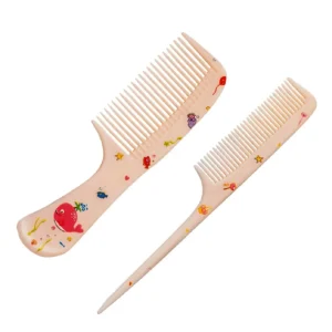 This pink fine tooth comb set includes a classic hair comb and a rat tail comb ideal for backcombing, root teasing, braiding and styling all hair types.