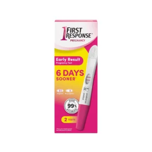 Two First Response early result pregnancy test sticks that can detect pregnancy hormones six days sooner than your missed period with over 99% accuracy.