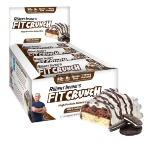 Twelve Fit Crunch Milk & Cookies protein bars designed by chef Robert Irvine deliver award-winning taste in a gluten-free, low sugar snack with 30g of protein.