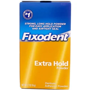 Three packs of Fixodent Denture Adhesive Powder provide a strong, all-day hold with a thin, airtight seal for comfortable denture wear.