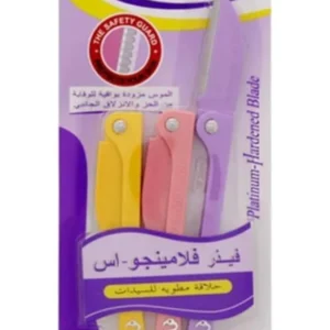 Three colorful Blooming Flamingo razors for women provide a safe, smooth shave, protecting sensitive skin from irritation and rashes.