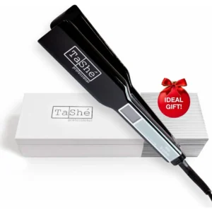 The Flario hair straightener features wide, floating titanium plates for salon-quality styling, adjustable from 50°C to 230°C, perfect for creating sleek, straight looks or soft curls.