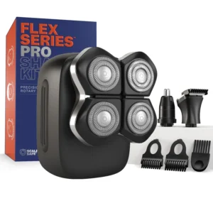 The Freebird FlexSeries Pro is an electric head and body shaver with rotary blades designed for a close, smooth, and irritation-free shave on the head, body, and groin, usable wet or dry.