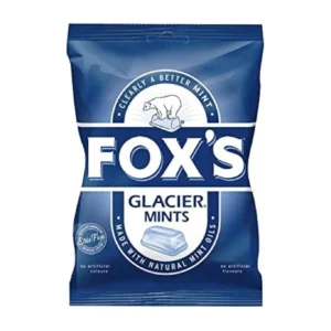 Six bags of Fox's Glacier Mints, refreshing mint flavored boiled sweets made with natural mint oils and no artificial colors or flavors, imported from the UK.