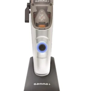 The Gamma X-ERGO Clipper features a microchipped magnetic motor, zero gap fade blade, customizable levers, and a long-lasting lithium-ion battery for professional-grade haircuts.