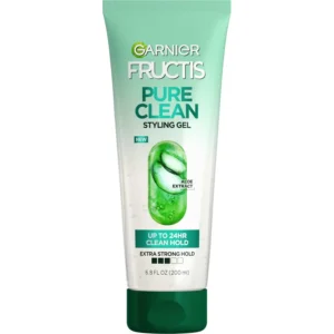 Garnier Fructis Pure Clean styling gel provides an extra strong, all-day hold without flaking or residue, for clean, pure styling performance.
