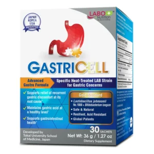 GASTRICELL contains L. johnsonii No. 1088 probiotic to help maintain healthy gastric function, balanced stomach acidity, and a well-regulated intestinal environment for heartburn and acid reflux relief.