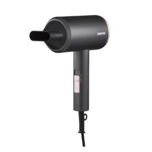 Geepas 1800W hair dryer with concentrator, featuring cool shot, two speeds and heat settings for frizz-free and elegant styling.