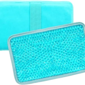 Reusable gel ice pack for hot and cold therapy providing pain relief for injuries and swelling on knee, shoulder, foot, back, and ankle.