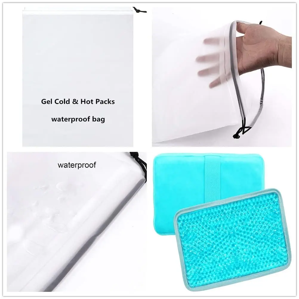 Reusable gel ice pack for hot and cold therapy providing pain relief for injuries and swelling on knee, shoulder, foot, back, and ankle.