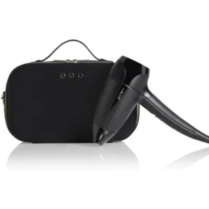 The ghd Flight+ compact travel hair dryer is lightweight, features dual voltage, and comes with a luxury travel case for on-the-go styling.