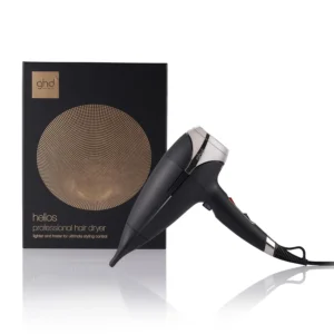 Black ghd helios professional hair dryer for faster drying, smooth results, and increased shine.