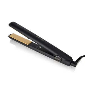 Black ghd original styler, a one-inch flat iron straightener with ceramic heat technology for creating salon-quality results at the optimum styling temperature.