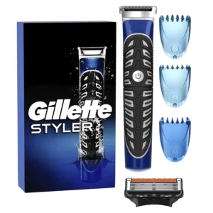 The Gillette 4-in-1 body and beard trimmer comes with a ProGlide blade and three attachment combs for precise trimming and body grooming in the shower or sink.