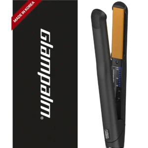 The GLAMPALM Vita C ceramic flat iron provides salon-quality results, infused with vitamin C for shiny, healthy hair and featuring adjustable heat settings and a swivel cord.