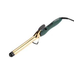 This is a professional 25mm gold titanium curling iron with a soft touch handle, LED indicator, and included heat protecting glove and travel case.
