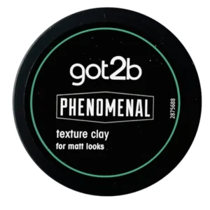 got2b PhenoMENal texturizing clay provides a strong, level 5 hold with a matt finish, perfect for creating groomed hairstyles with structure and definition on shorter hair.