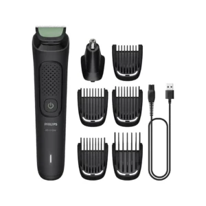 The Philips 7-in-1 multi grooming kit helps men easily trim their beard, hair, and unwanted nose and ear hair with precision, using easy-to-maintain attachments.