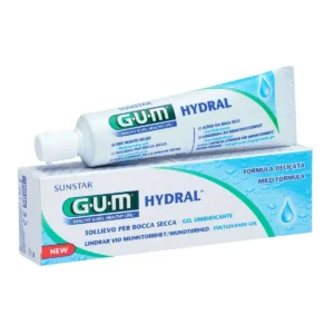 Gum Hydral gel provides immediate relief of dry mouth and protects against oral mucosa irritation, with a mild aroma and free of alcohol and parabens.