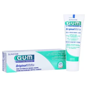 Gum Original White toothpaste gently removes stains and prevents new ones from forming while strengthening teeth and gums.