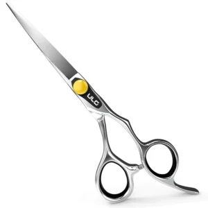 These ULG professional hair cutting scissors are made of Japanese stainless steel and feature an adjustable tension screw for precise haircuts in salons or at home.