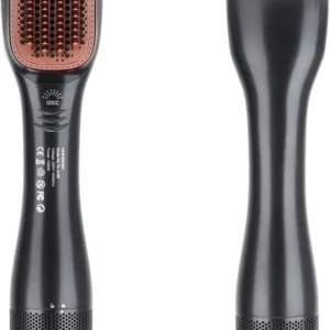 This 2-in-1 hot air hair dryer brush with ceramic coating offers multiple heat settings for styling, straightening, and volumizing hair while reducing frizz.