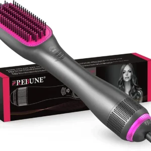 This 3 in 1 hot air brush combines a hair dryer, straightener, and comb for fast, healthy styling with ionic technology, adjustable heat, and a comfortable ergonomic design.