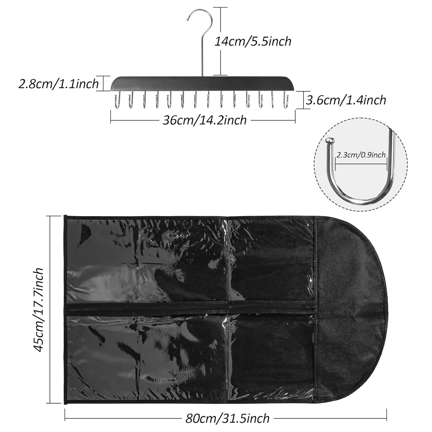 Three hair extension holders with dustproof bags neatly organize and protect wefts, making styling, drying, and storing extensions tangle-free.