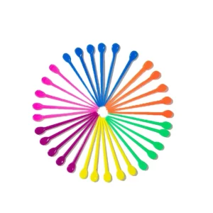 A collection of 100 multicoloured plastic hair roller pins designed for creating secure, long-lasting curls at home or in the salon.