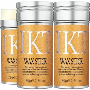 Two hair wax sticks for sleek styling, taming flyaways and edges, suitable for women, men and kids, with a strong, non-greasy hold.