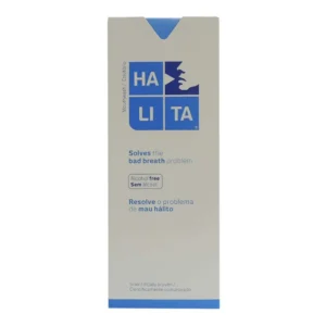 Bottle of Halita Mouthwash, a HALITA trademark mouthwash by Halita, provides fresh breath in a 500 mL size.