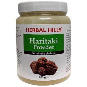This is a 200 gm pack of Herbal Hills Organic Haritaki Powder.