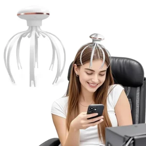 Enjoy a relaxing scalp massage with this automatic head massager that helps relieve stress, promotes hair growth and improves circulation with its octopus-like design and vibrating nodes.