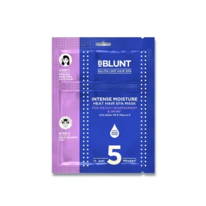 BBLUNT heat hair spa mask with jojoba oil and vitamin E deeply nourishes and hydrates dry, treated hair for salon-like shine at home.