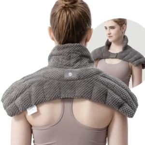 UNCN microwavable heat pad provides natural pain relief for neck and shoulders with moist, weighted warmth.