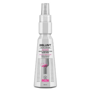 BBLUNT Hot Shot Heat Protect Hair Mist shields hair from heat up to 230°C, reduces frizz, and leaves hair smooth and shiny thanks to Vitamin B5 and nourishing oils.