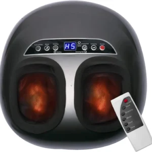 Enjoy a relaxing foot massage with this electric foot massager featuring deep kneading, heat, and air compression to relieve foot pain and improve circulation.