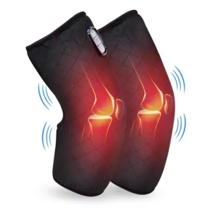 The Comfier heating knee pad massager provides heat and vibration therapy to relieve knee and leg stress, improve circulation, and soothe tired muscles with adjustable straps for a comfortable fit.