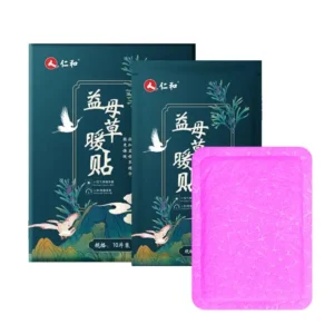 Five individually wrapped heating pads for menstrual cramps and pain relief with natural ingredients providing soothing warmth.