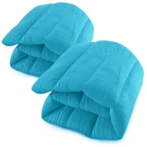 This set of two microwavable heating pads provides natural moist heat therapy for back pain, neck and shoulder relief, cramps and lower lumbar discomfort, featuring odorless clay beads and a flexible design.