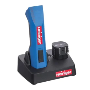 Heiniger Saphir cordless clipper kit with two batteries providing 2 hour run time each, 10 blade, lightweight design, quiet operation, and included hard carrying case.