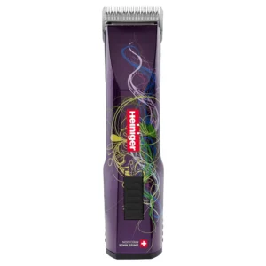 A Heiniger Saphir Style purple cordless clipper with a #10 blade, known for its power, balance, and long run time.