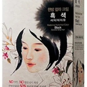 Daeng Gi Meo Ri black hair color is made with medicinal herb extracts, keratin, and PCA for healthier dyeing and improved scalp condition, with no ammonia or PPD to minimize irritation.