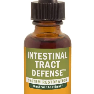 One ounce bottle of Herb Pharm Intestinal Tract Defense liquid herbal formula with wormwood extract supports a healthy gastrointestinal system with gluten-free and non-GMO ingredients.