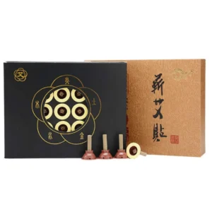 A box of sixty 7-year-old pure moxa sticks, made with a high purity 40:1 ratio of wild Argy wormwood for traditional Chinese moxibustion and packaged in an elegant branded box suitable for gifting or daily use.