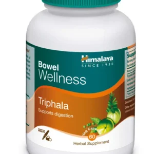 Himalaya Triphala veggie capsules support healthy digestion, colon cleanse, and gentle relief from occasional constipation.