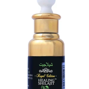 Bottle of pure Himalayan Shilajit drops with fulvic acid and essential minerals for enhanced energy, immune support, and overall vitality.